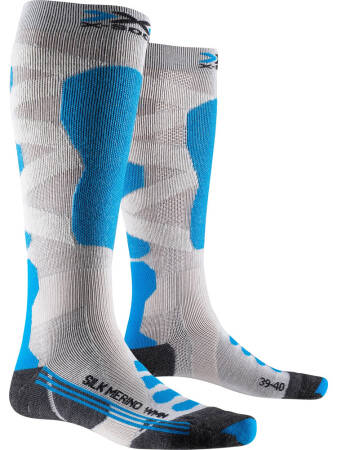 Skarpety X-SOCKS SKI SILK MERINO 4.0 damskie/biało-turkusowe