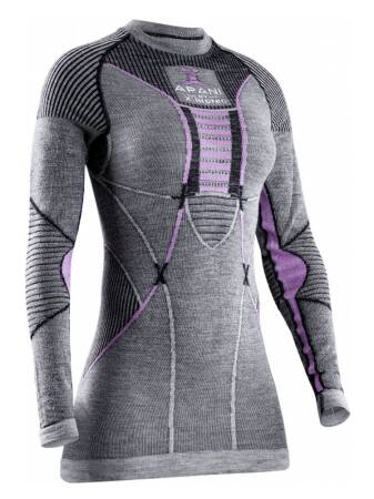 Koszulka X-Bionic APANI 4.0 MERINO DAMSKA/ czarno-szaro-różowy
