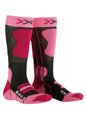 SKARPETY X-SOCKS SKI 4.0 JUNIOR / czarno-różowe